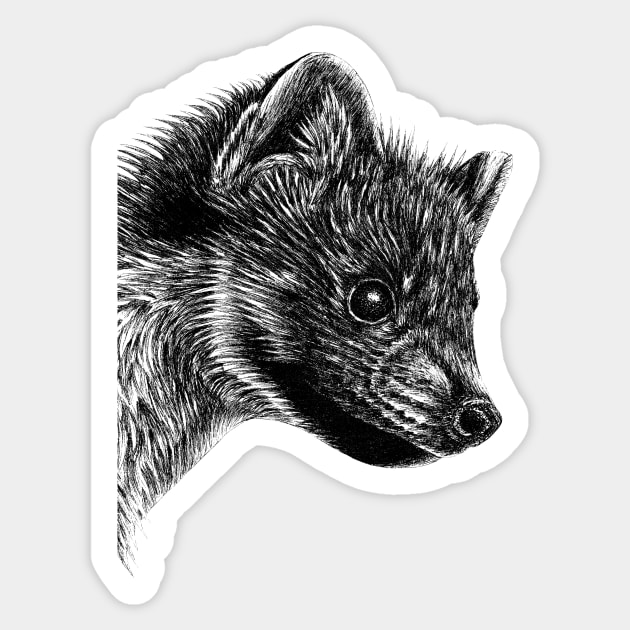 Pine marten Sticker by lorendowding